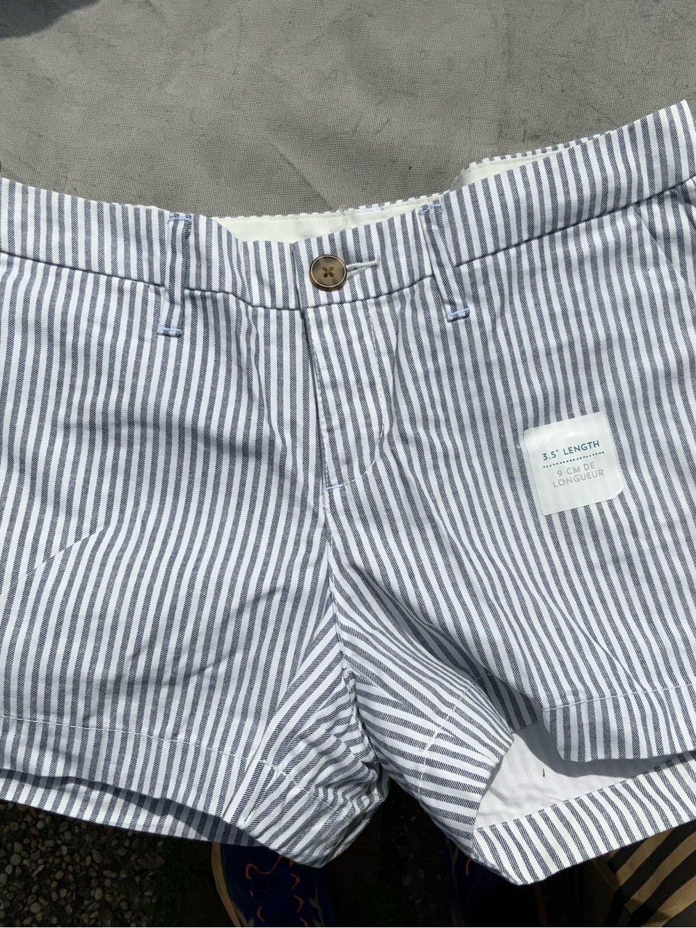 Old Navy White Shorts with Navy Logo Detail